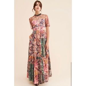 Anthropologie - Geisha Designs Sheer Printed Maxi Dress